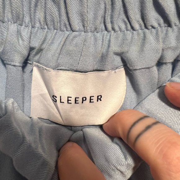 Sleeper -  Blue/Beige Pajama Party Pants Ostrich Feather Pants - Picture 10 of 12